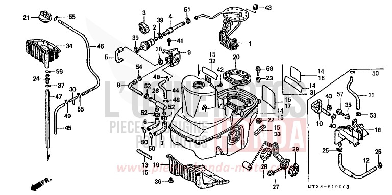 KRAFTSTOFFTANK von Pan-European ABS PEARL ATLANTIS BLUE (B142D) von 1992